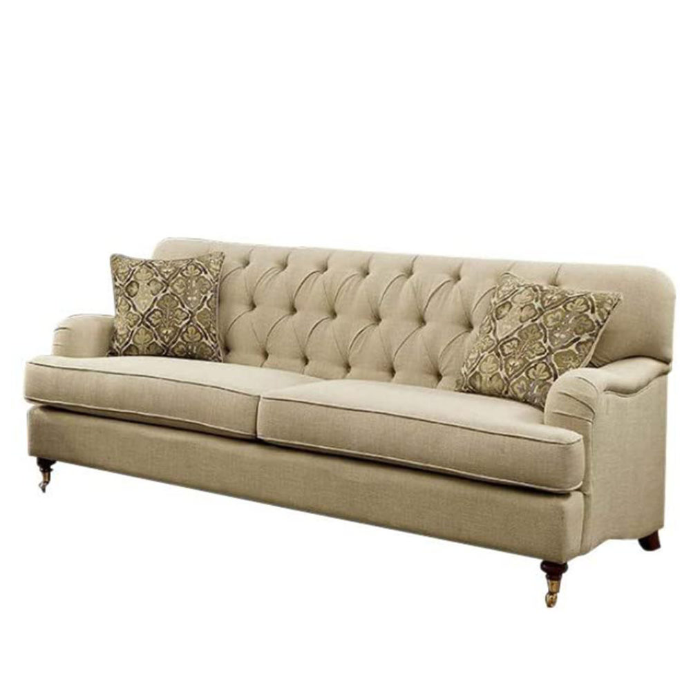 Fancy Tufted Gold Couch Maximalist Décor