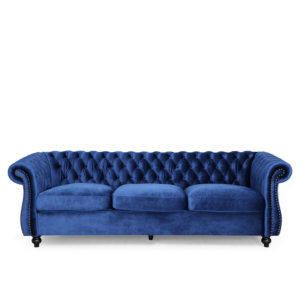 velvet blue couch
